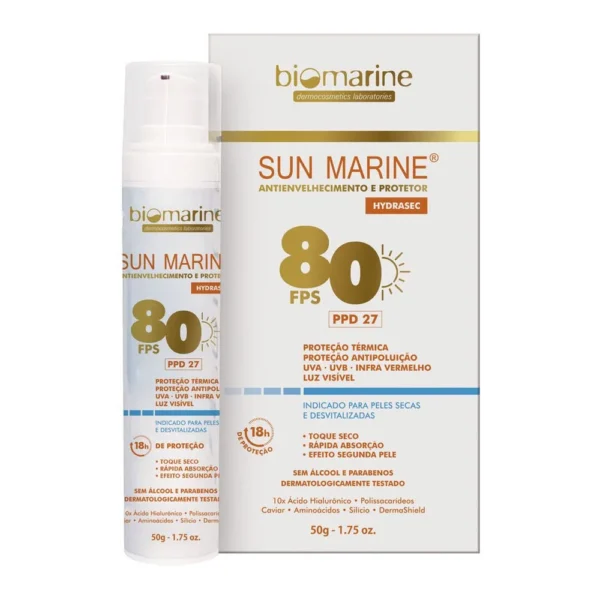 Biomarine Protetor Solar Sun Marine FPS 80 8 Horas de Proteção 50g Biomarine Protetor Solar Sun Marine FPS 80 8 Horas de Proteção 50g